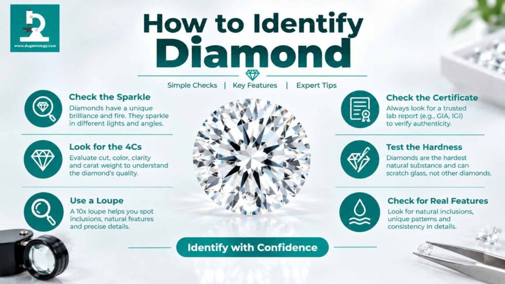 how to identify diamond