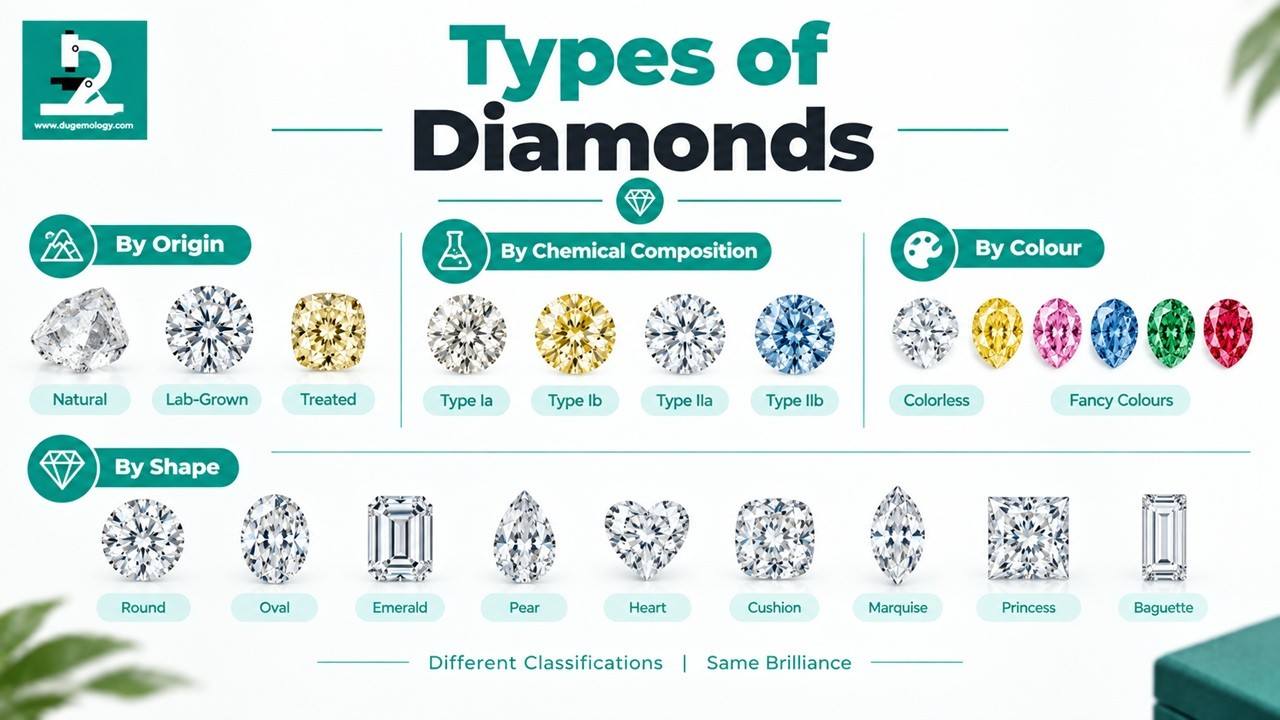 Types of Diamonds: Complete Guide to Diamond Types, Shapes & Classification