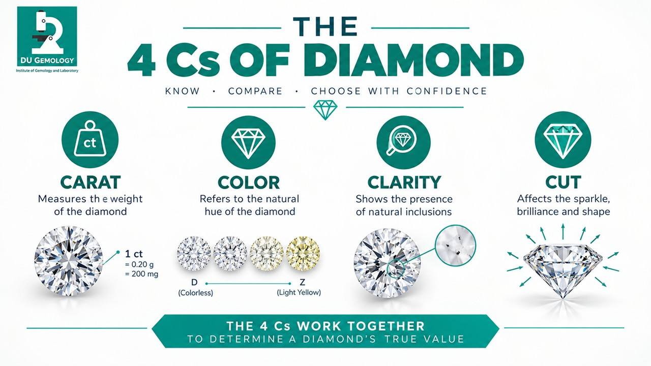 4 Cs of Diamond: Cut, Colour, Clarity & Carat Guide