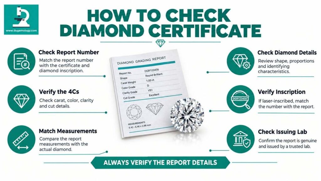 how to check a diamond certificate